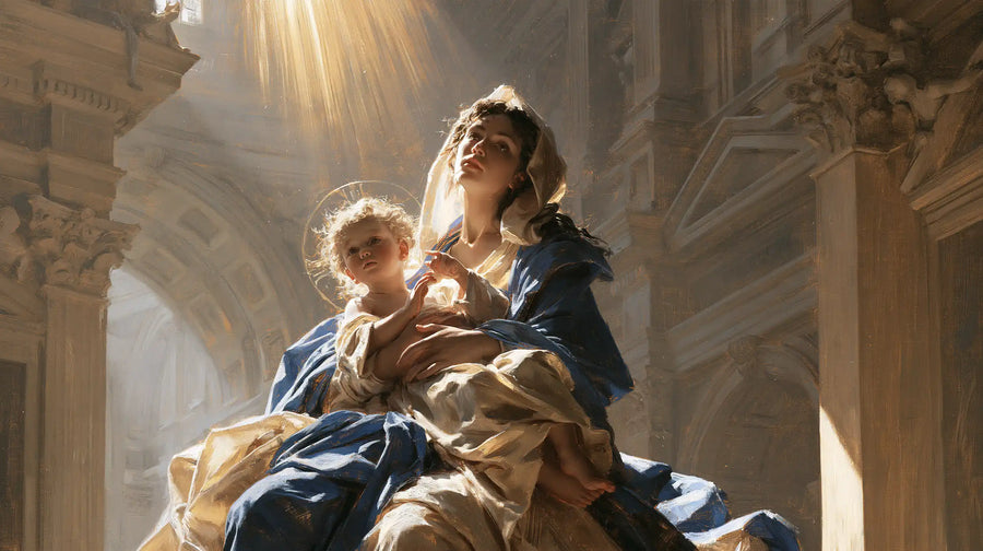 Virgin Mary and Child Jesus - Sacred Monumental View · Landscape n° 19