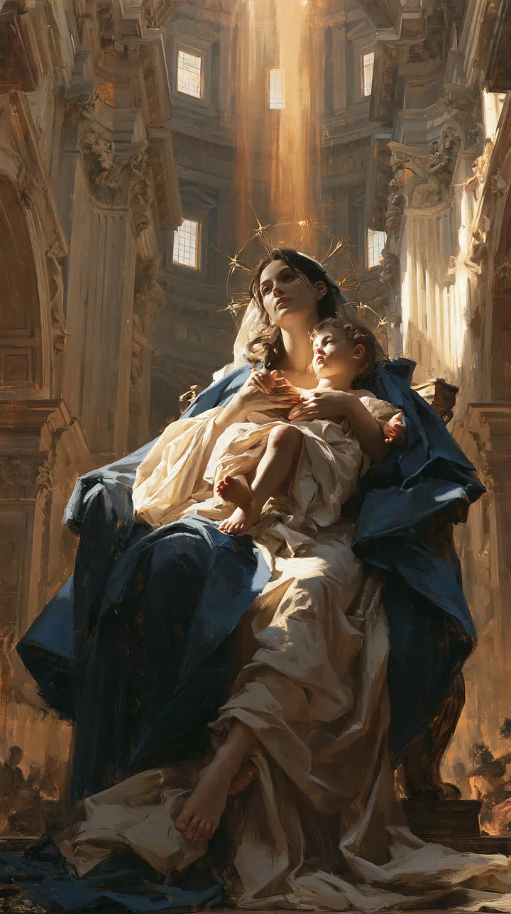 Virgin Mary and Child Jesus - Sacred Monumental View · Portrait n° 13