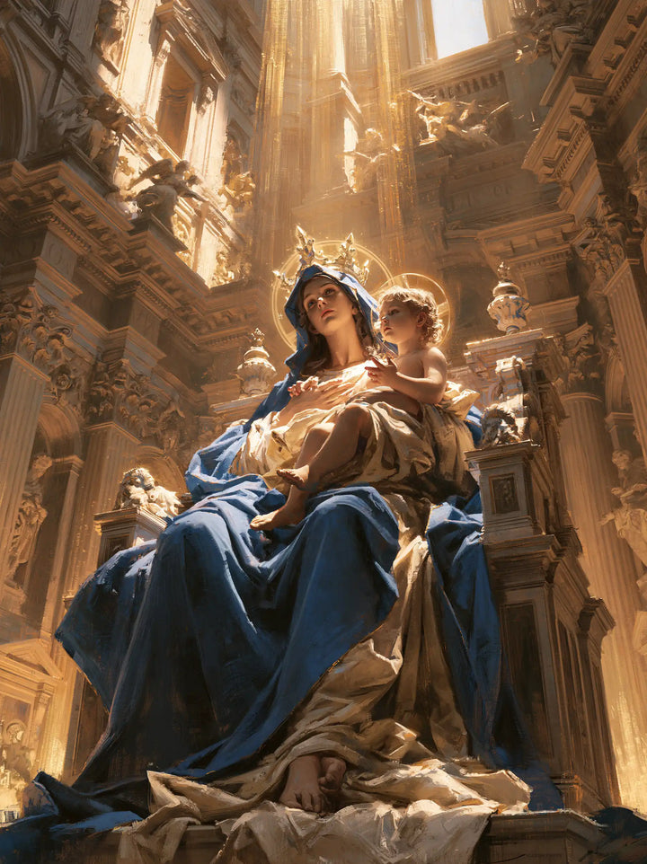Virgin Mary and Child Jesus - Sacred Monumental View · Portrait n° 25