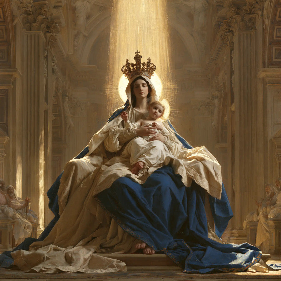 Virgin Mary and Child Jesus - Sacred Monumental View · Square n° 1