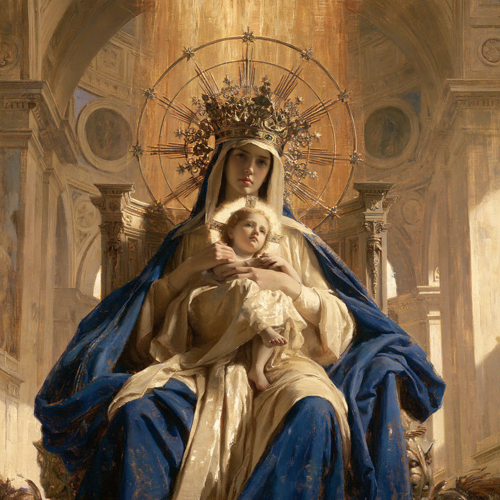 Virgin Mary and Child Jesus - Sacred Monumental View · Square n° 3