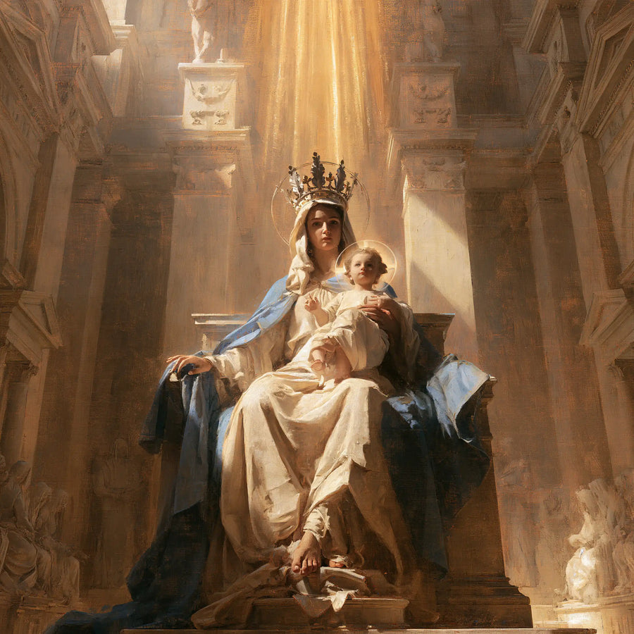 Virgin Mary and Child Jesus - Sacred Monumental View · Square n° 7