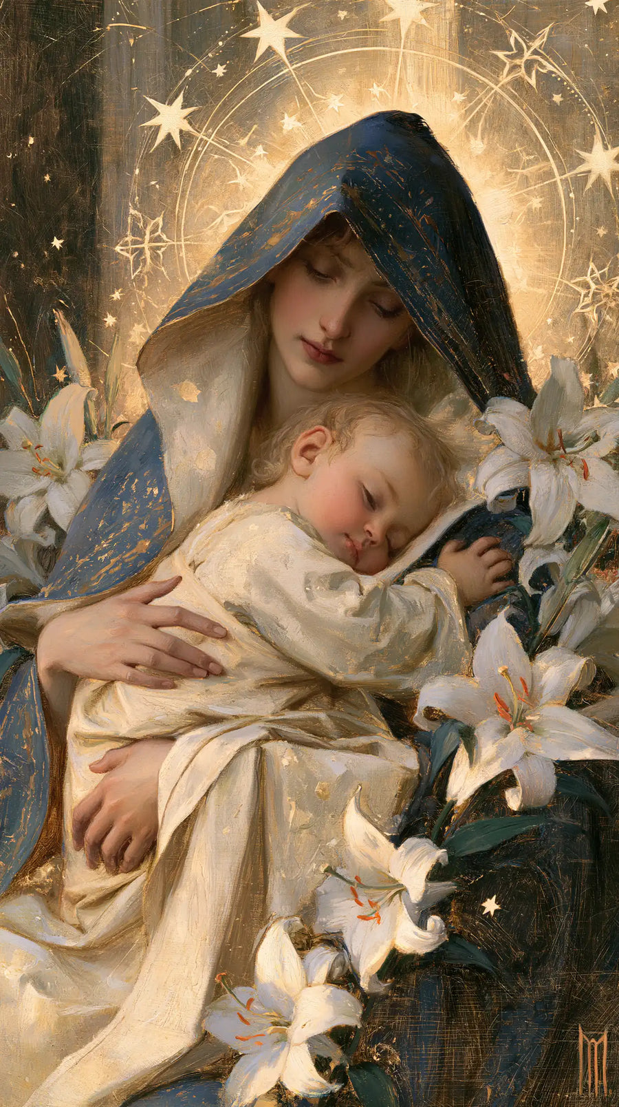 Virgin Mary and Child Jesus - Symbolist · Portrait n° 4