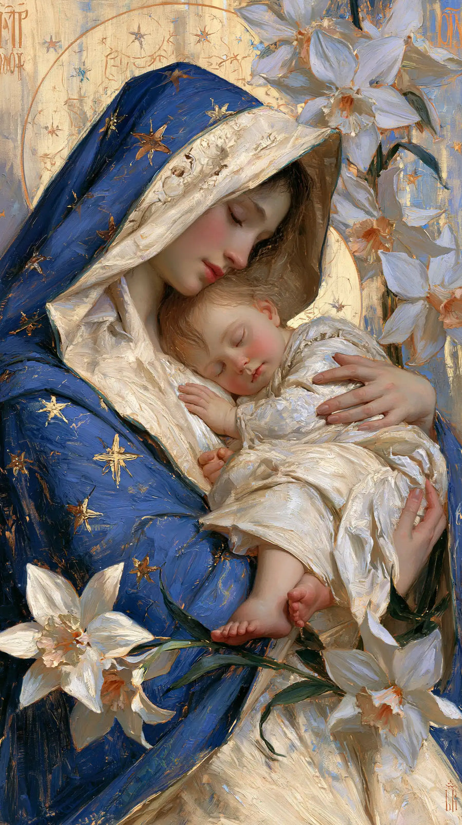 Virgin Mary and Child Jesus - Symbolist · Portrait n° 9