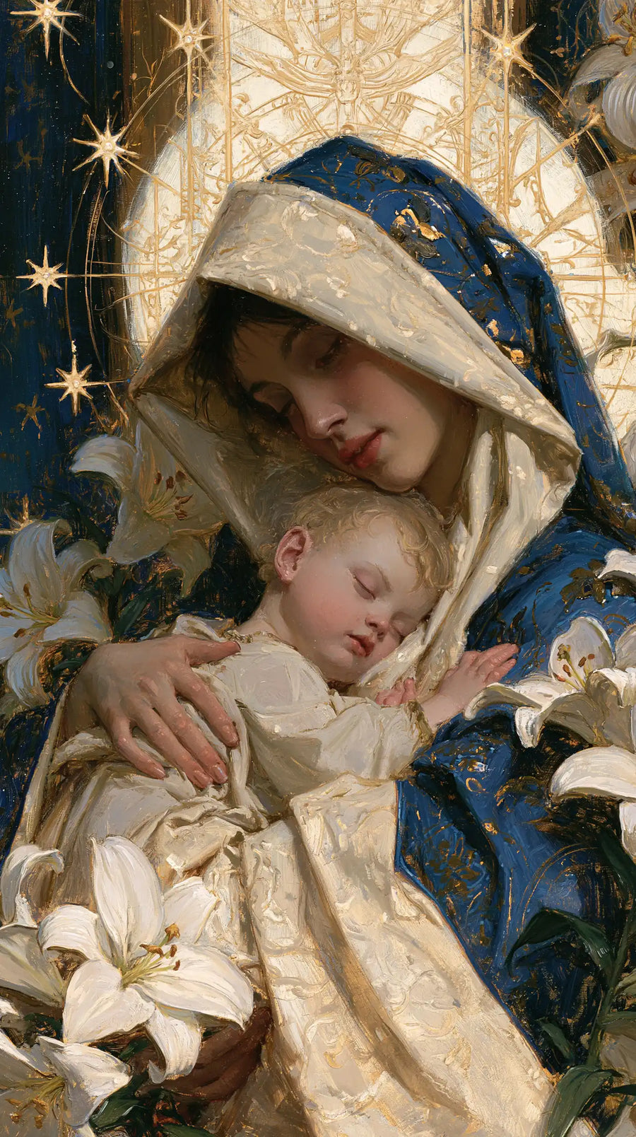 Virgin Mary and Child Jesus - Symbolist · Portrait n° 15