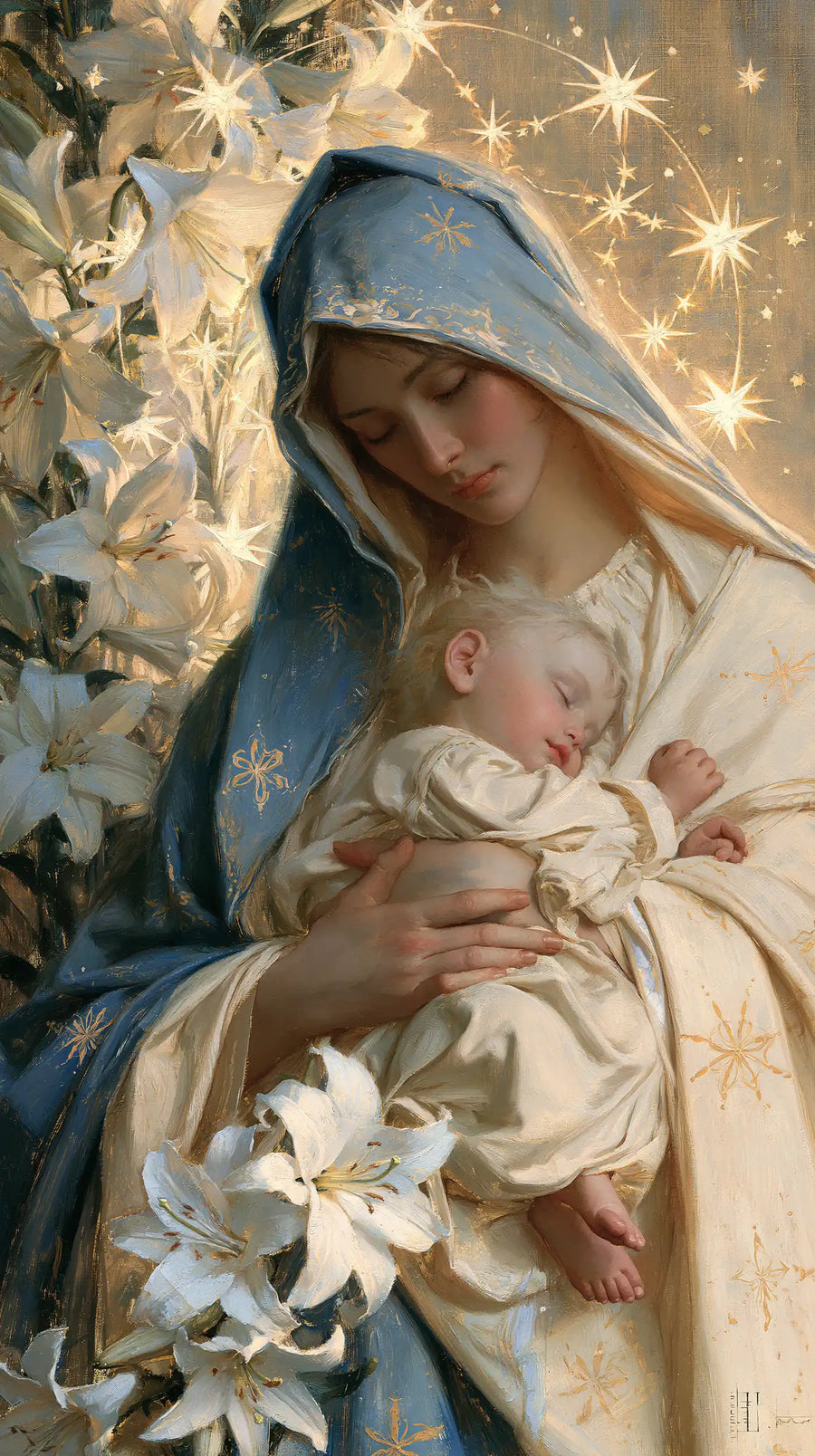 Virgin Mary and Child Jesus - Symbolist · Portrait n° 16