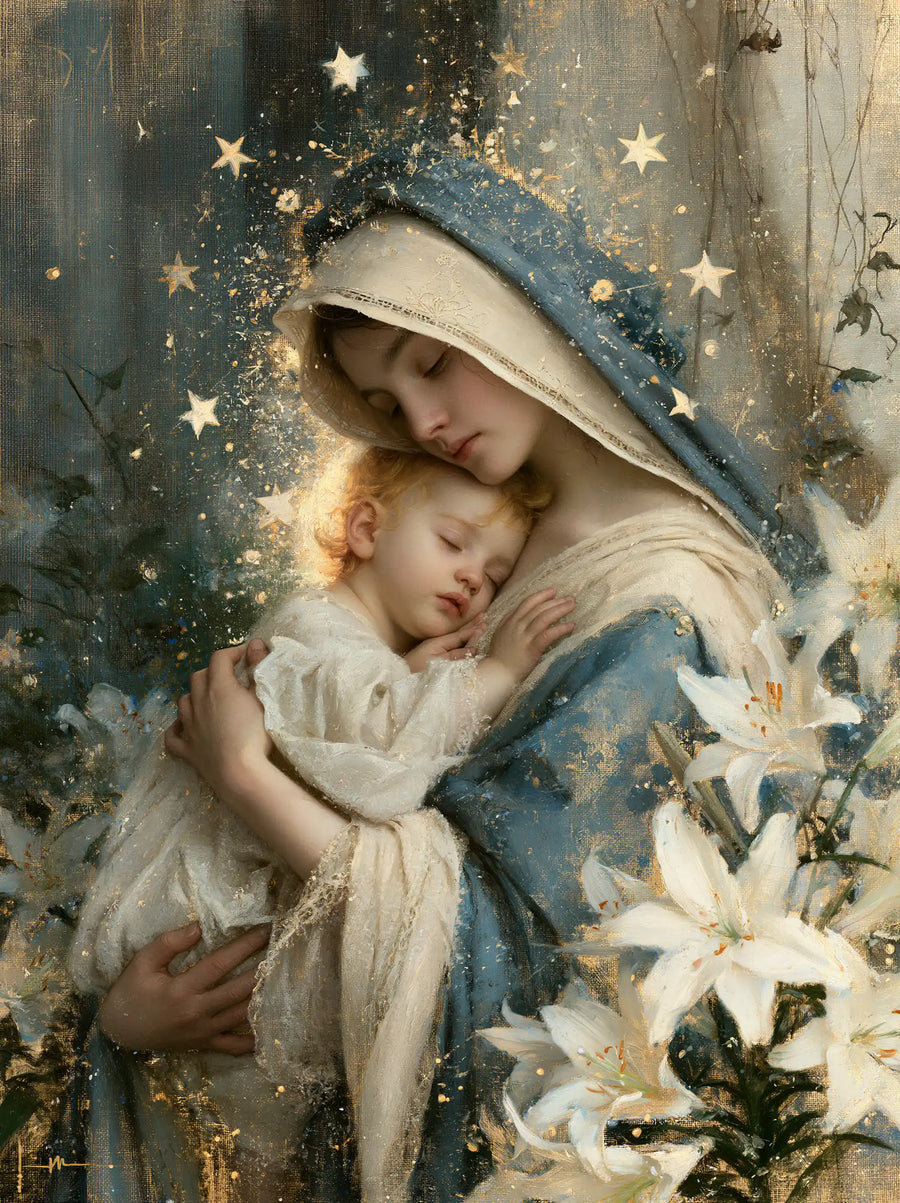 Virgin Mary and Child Jesus - Symbolist · Portrait n° 17