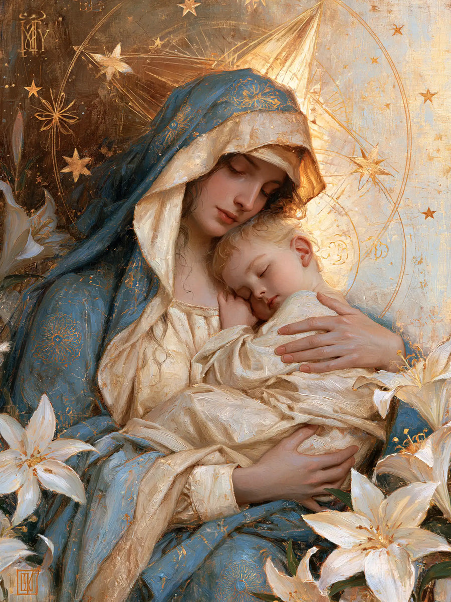 Virgin Mary and Child Jesus - Symbolist · Portrait n° 18