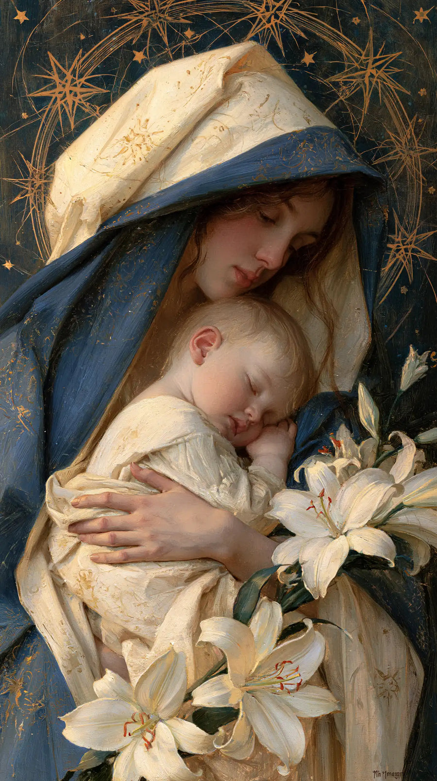Virgin Mary and Child Jesus - Symbolist · Portrait n° 22