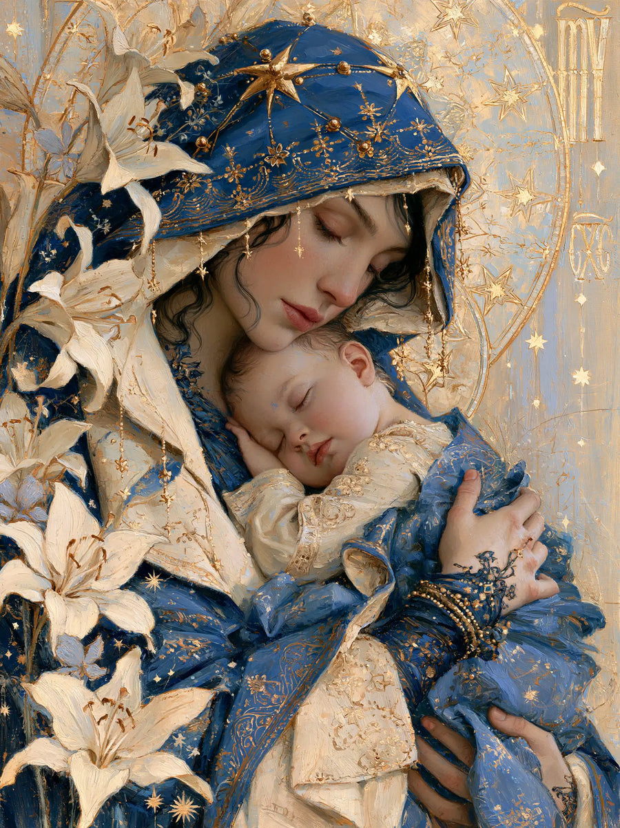 Virgin Mary and Child Jesus - Symbolist · Portrait n° 28