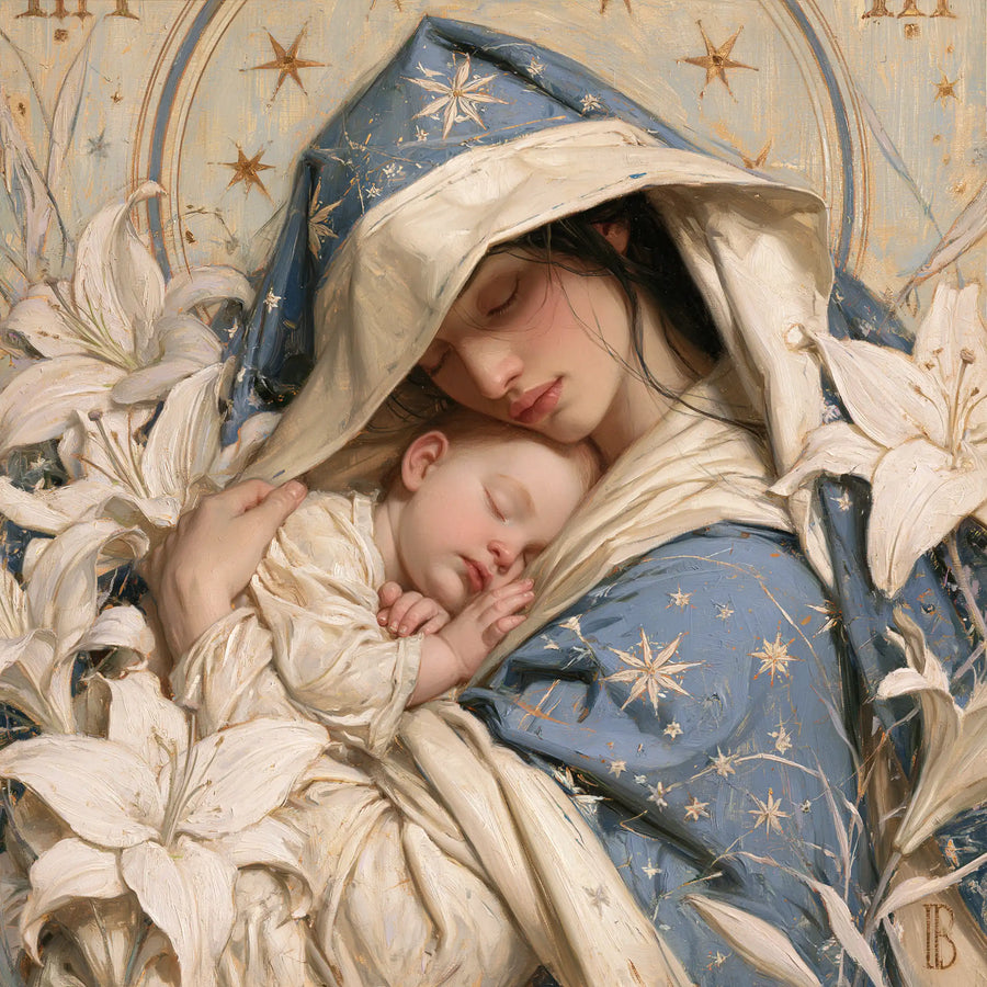 Virgin Mary and Child Jesus - Symbolist · Square n° 2
