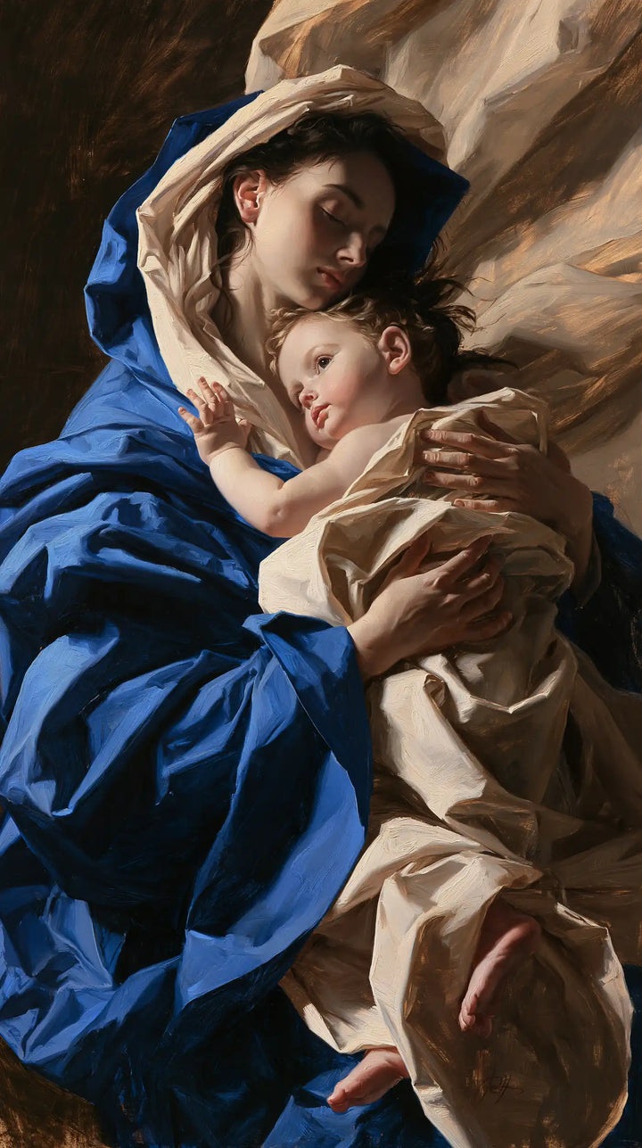 Virgin Mary and Child Jesus - Theatrical Baroque · Portrait n° 1