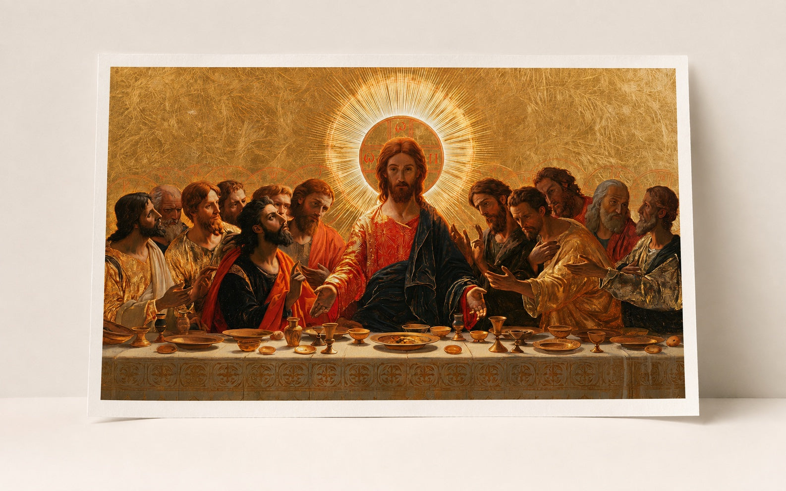 งานศิลปะ Last Supper แบบเดียวกันที่นําเสนอในรูปแบบกระดาษพิมพ์ Fine Art ที่ไม่มีกรอบ