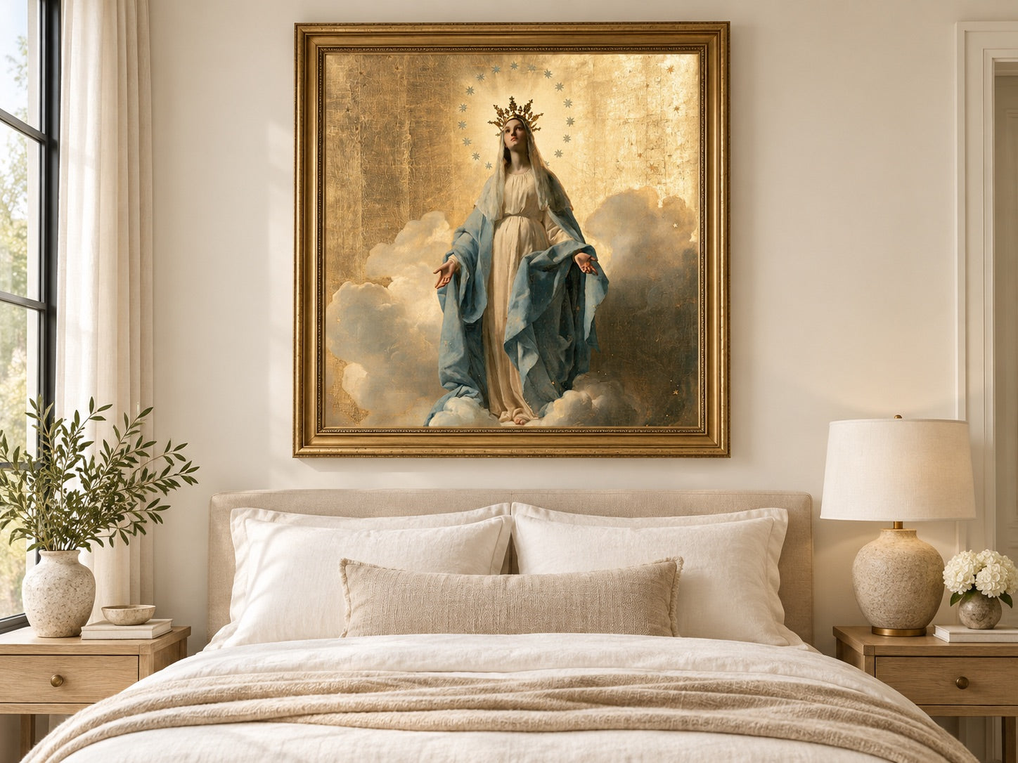 Mary in the bedroom